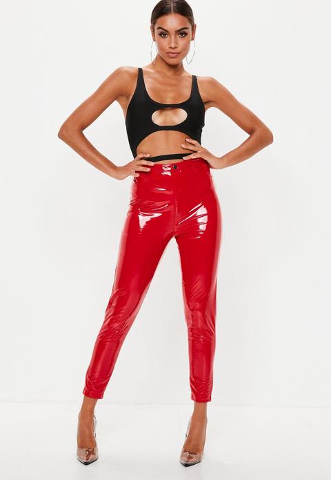 Red Vinyl Trouser, Red