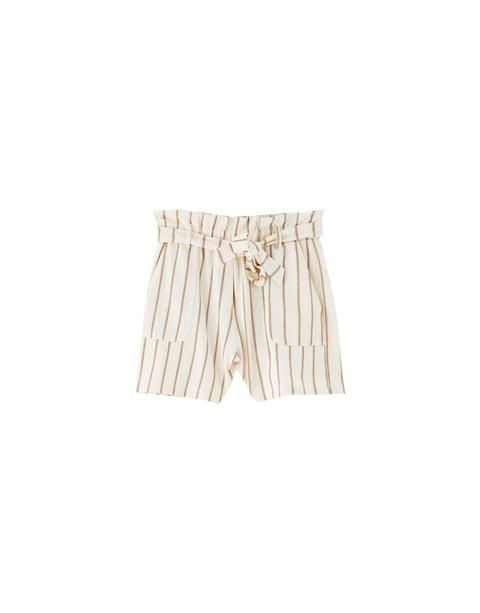 Shorts Con Stampa A Righe E Cintura