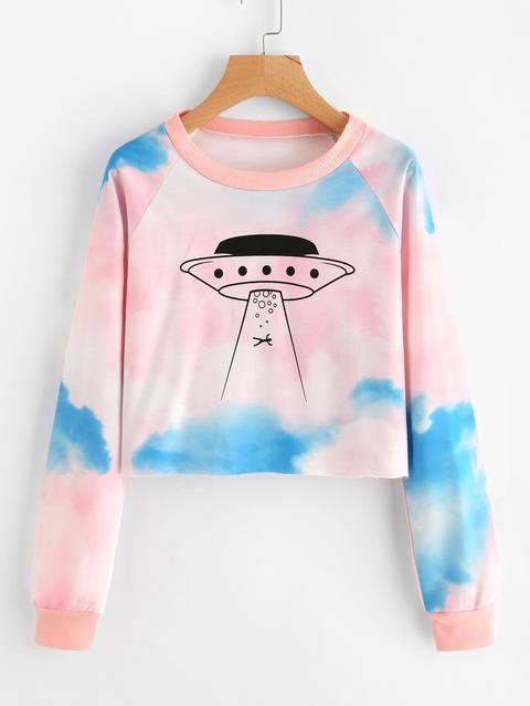 Graphic Print Water Color Sweatshirt