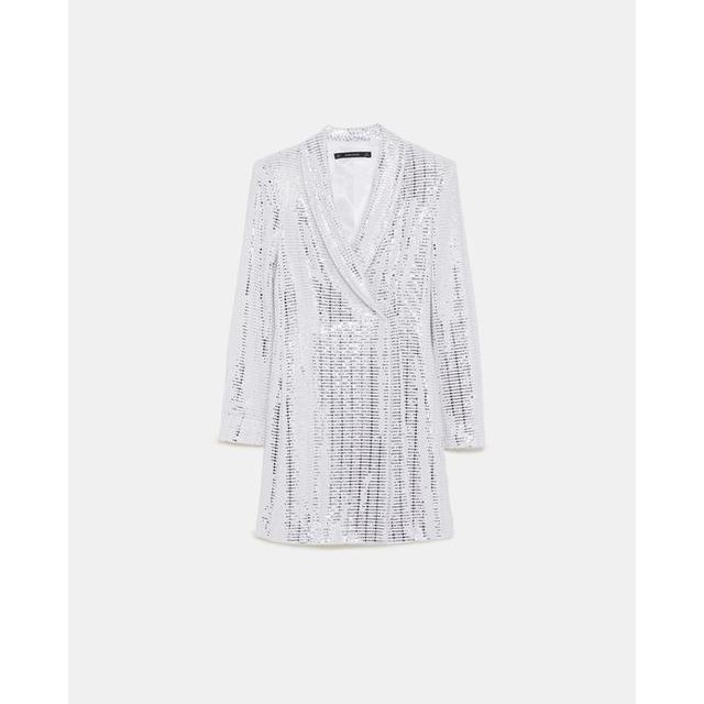 metallic blazer dress zara