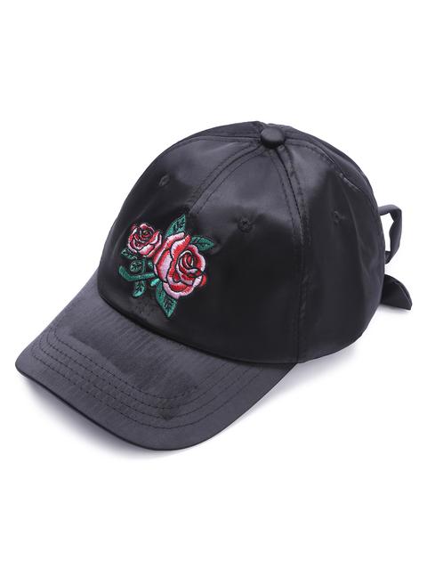 Ricamo Berretto Da Baseball Black Rose