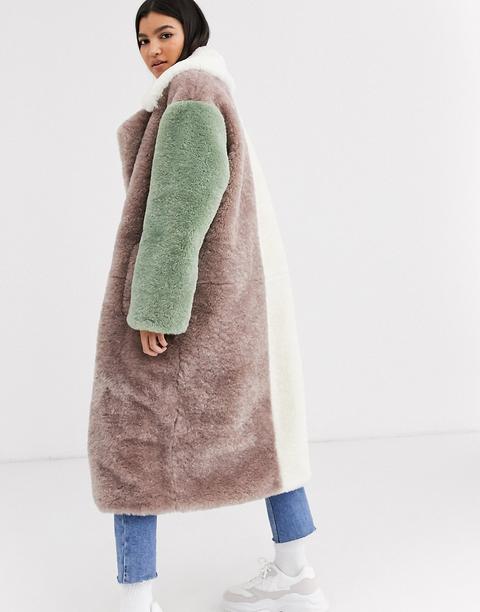 hooded borg maxi coat