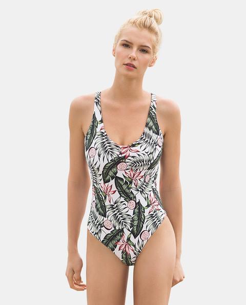 Touché - Bañador De Mujer Estampado Con Abertura