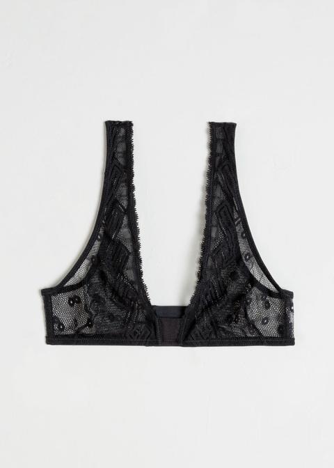 Zig Zag Lace Triangle Bra