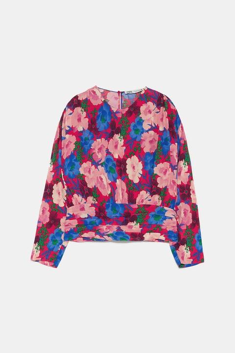Cuerpo Drapeado Estampado Floral