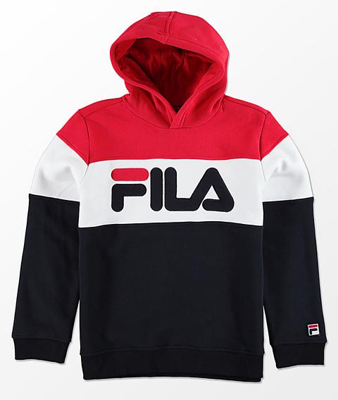 fila hoodie blue white red
