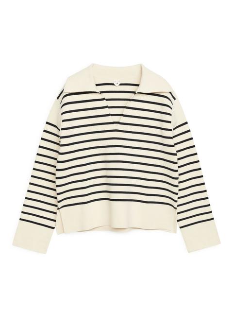 Striped Cotton Jumper - Blue