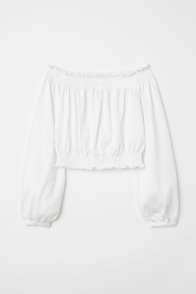 H & M - Top A Spalle Scoperte - Bianco