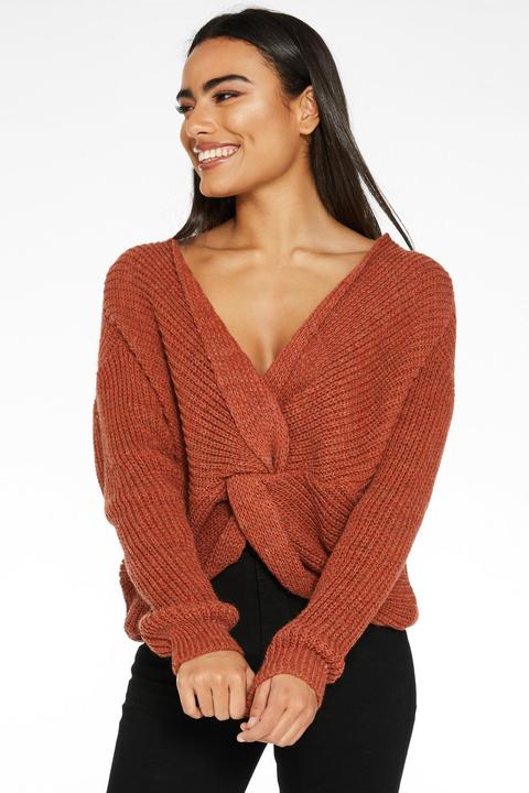 Rust Knot Front Jumper