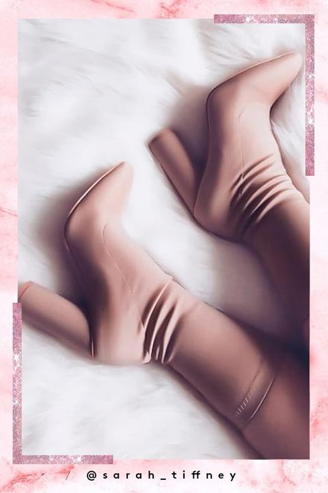 Isla Nude Lycra Heeled Sock Boots