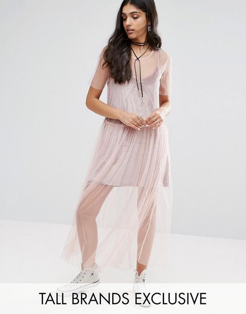 Vestido De Malla Transparente De Glamorous Tall
