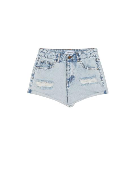 Short Denim Mom Fit Rotos