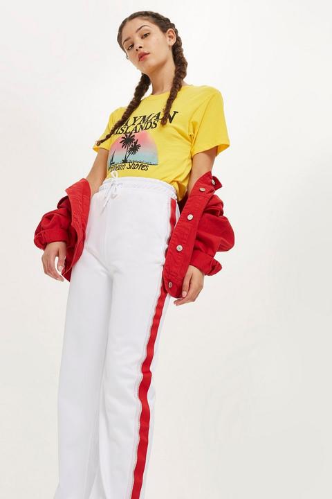 Petite Glitter Striped Track Pants