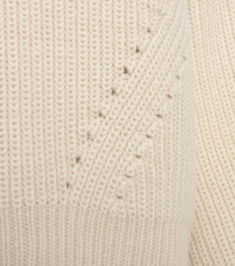 Off White Pointelle Knit Jumper New Look