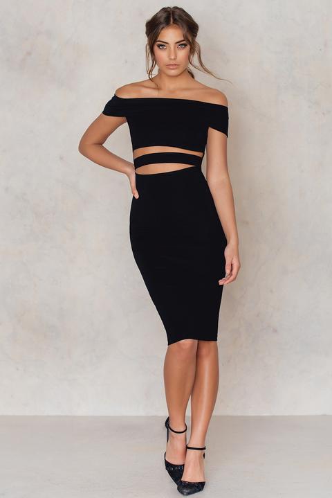 Off Shoulder Cut Out Midi Dress