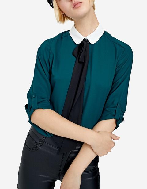 Camicia Fiocco Verde Bottiglia