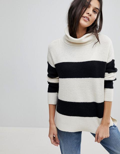 Esprit Stripe Roll Neck Jumper - Multi