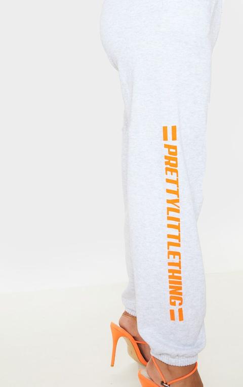 Prettylittlething Neon Orange Logo Stripe Jogger