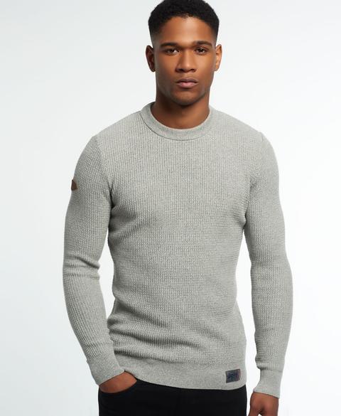 waffle crew neck sweater