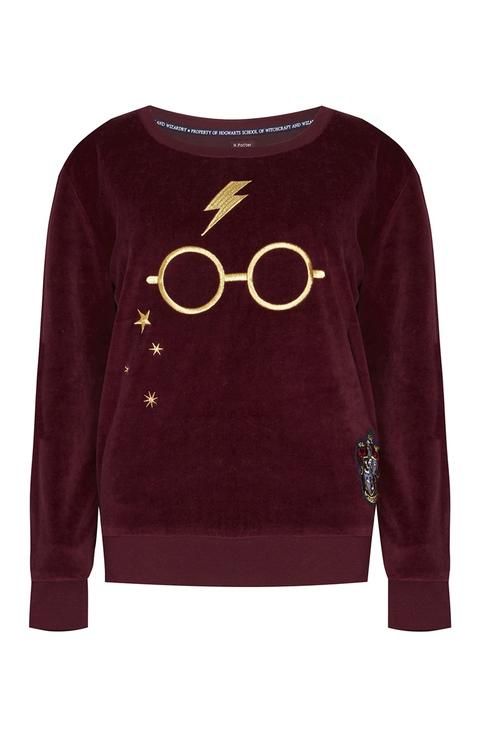 Felpa Bordeaux In Velour Harry Potter