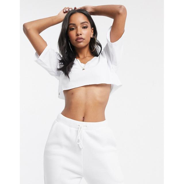 Asos Design Super Crop Cut Off Tee With 