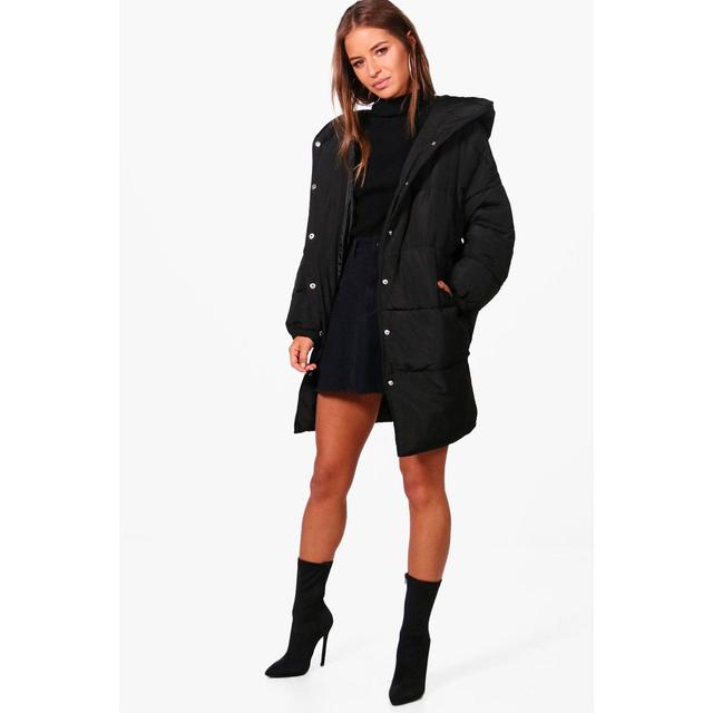 Petite hooded dip back padded coat Outlet