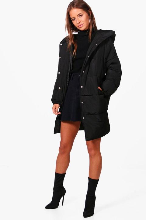 petite padded coat with hood