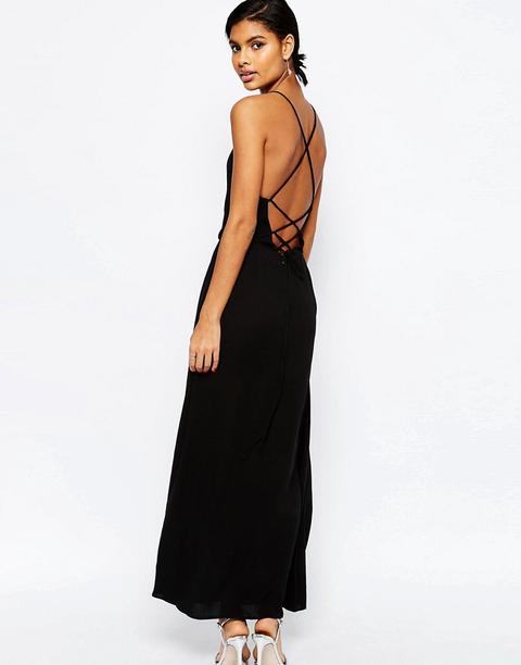 Vestido Largo Con Espalda Anudada De Asos