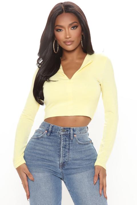 A True Babe Crop Top - Yellow