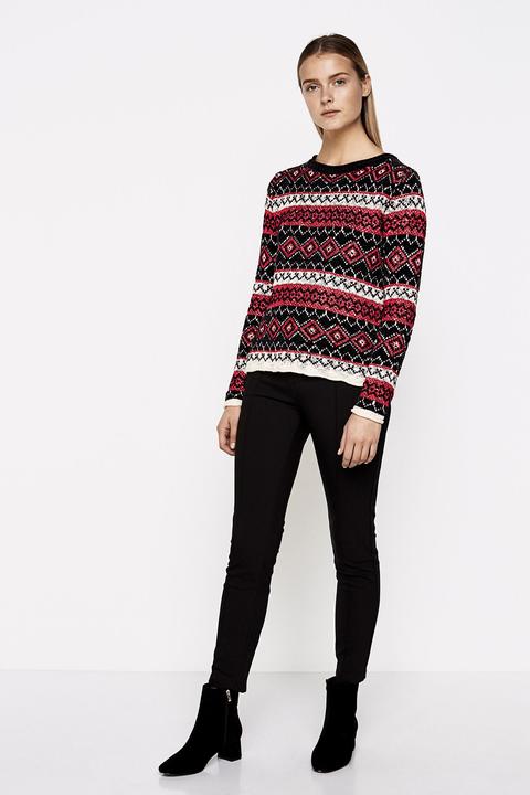 Jersey Jacquard Rosa Y Negro