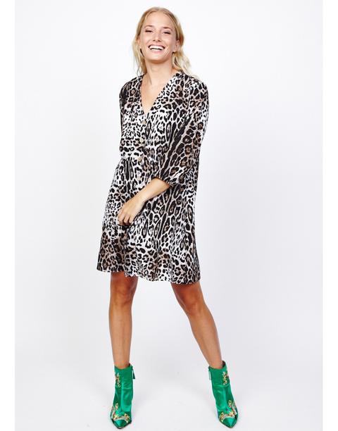 Vestido Manga Larga Estampado Leopardo de Cheriè en 21 Buttons
