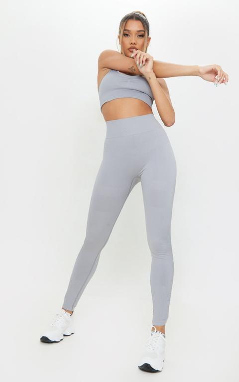 Slate Rib Detail Seamless Gym Leggings