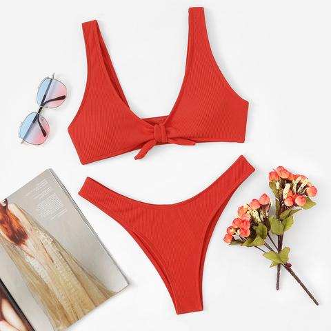 Set Bikini Dentellata Con Fiocco Davanti