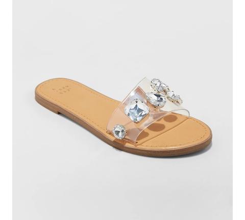 gem slide sandals
