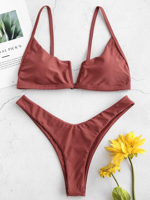 V-wired High Leg Bikini Set