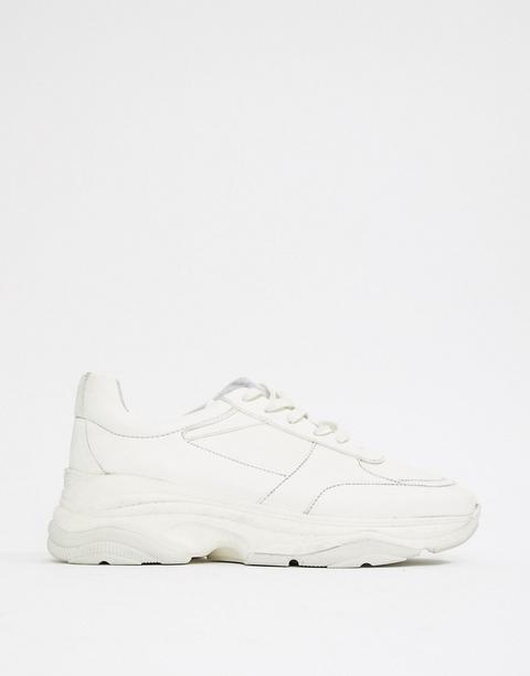 Asos Design Trainers In White With Chunky Sole