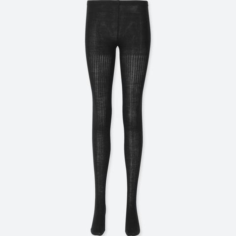 Women Heattech Knitted Ribbed Tights