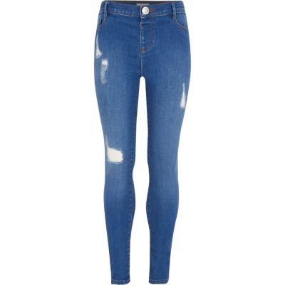 Girls Blue Molly Distressed Jeggings