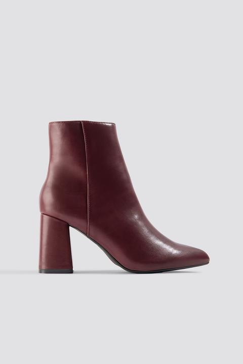 Basic Block Heel Booties Rot