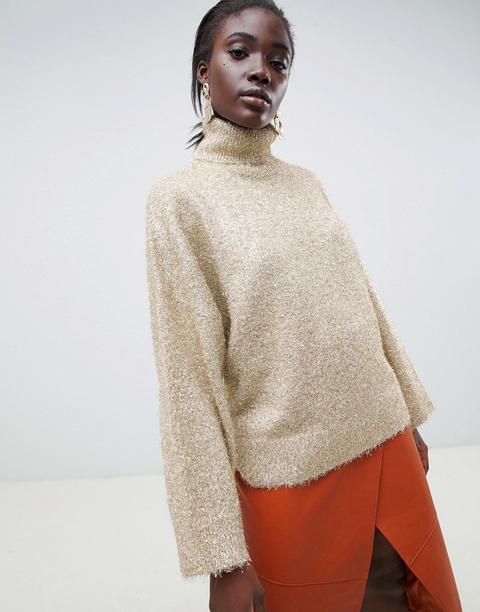 Selected Femme Tinsel Roll Neck Jumper