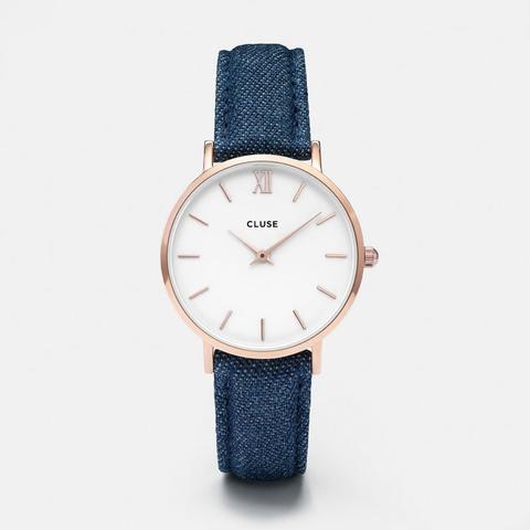 Minuit Rose Gold White/blue Denim