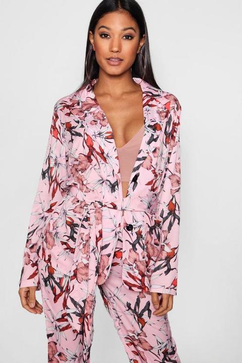 Alice Floral Leaf Unlined Blazer