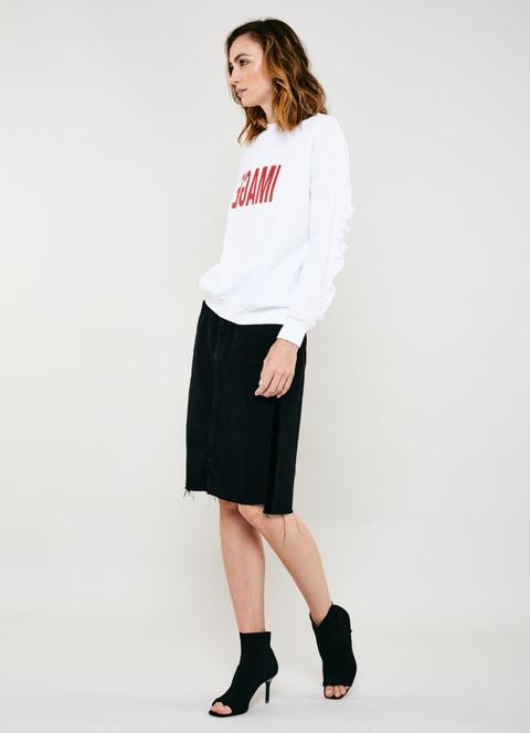 Longuette Denim Con Bande