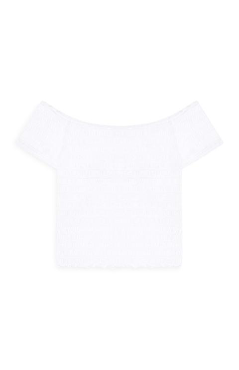 Top De Hombros Descubiertos Blanco