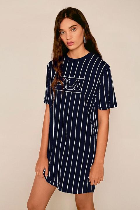 Fila Navy Vertical Stripe T-shirt Dress ...