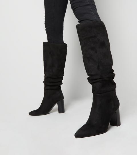 black slouch boots new look