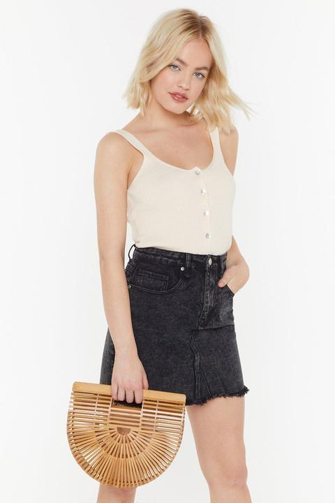 Want Just Hold On Wooden Clutch Bag