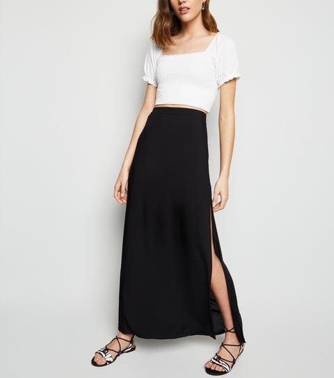 new look black maxi skirt