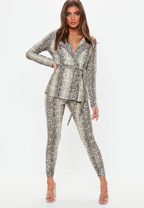 Snake Print Slim Leg Pants