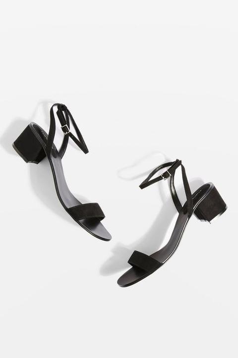 Womens Darla Two Part Block Heel Sandals - Black, Black